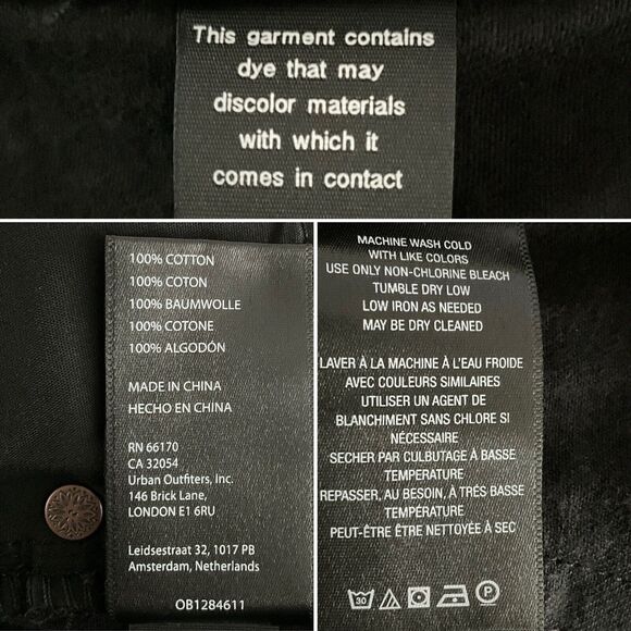 We The Free Curvy Button Fly Jeans Raw Hem Black Washed 29 - Picture 9 of 12